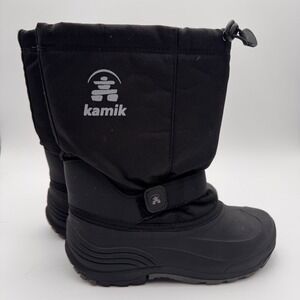 Kamik Kids Black Winter Snow Boots RHR24823-BLK Size 7 Waterproof Insulated